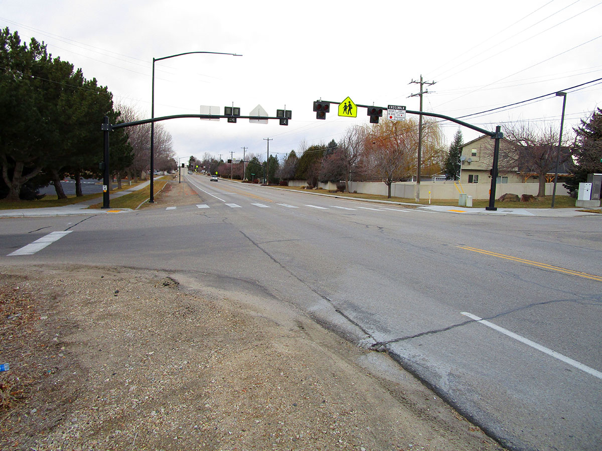 View of an intersection along Lake Hazel Road in the project area.